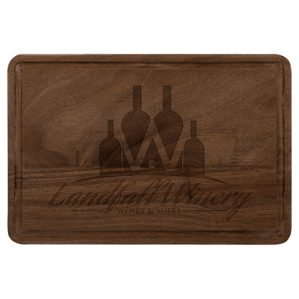 9" x 6" Walnut Cutting Board with Drip Ring