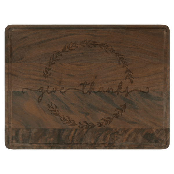 11 1/2" x 8 3/4" Walnut Cutting Board with Drip Ring