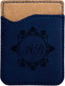 Blue/Black Laserable Leatherette Phone Wallet