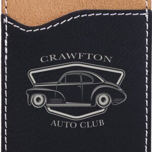 Black/Silver Laserable Leatherette Phone Wallet