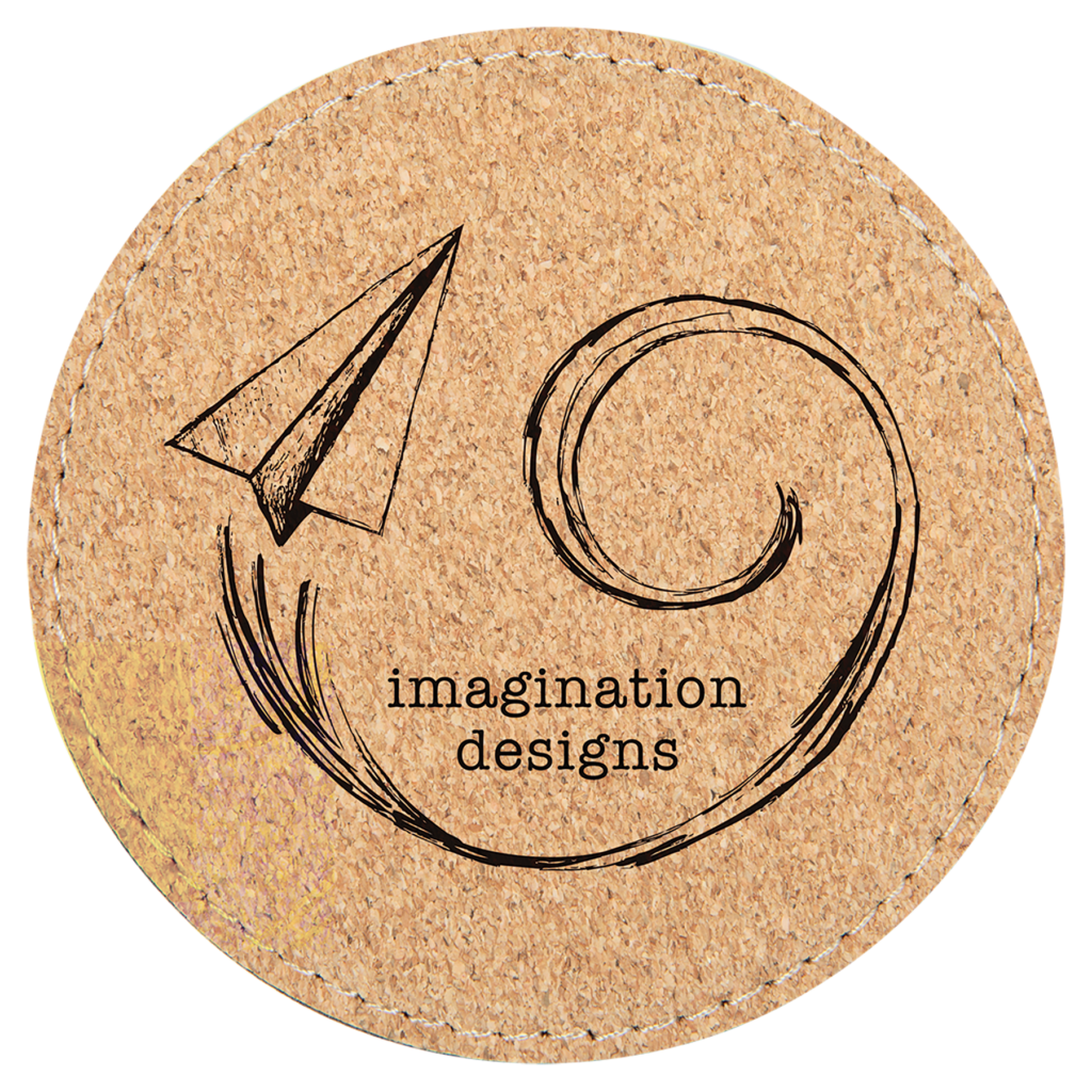 4" Round Cork Coaster with Stitching
