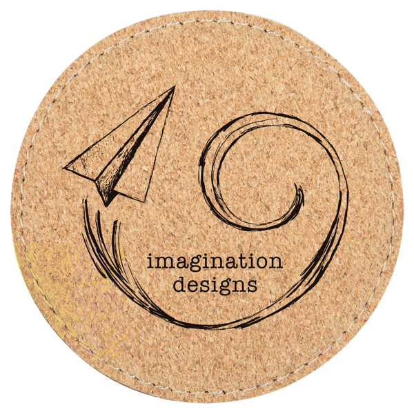 4" Round Cork Coaster with Stitching