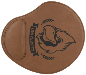 9" x 10 1/4" Dark Brown Laserable Leatherette Mouse Pad