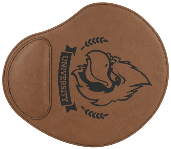 9" x 10 1/4" Dark Brown Laserable Leatherette Mouse Pad