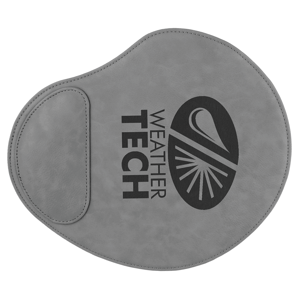 9" x 10 1/4" Gray Laserable Leatherette Mouse Pad