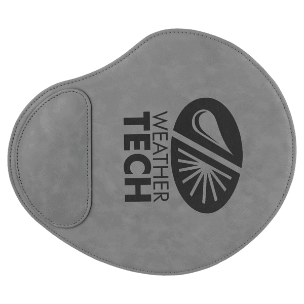 9" x 10 1/4" Gray Laserable Leatherette Mouse Pad