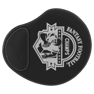 9" x 10 1/4" Black/Silver Laserable Leatherette Mouse Pad