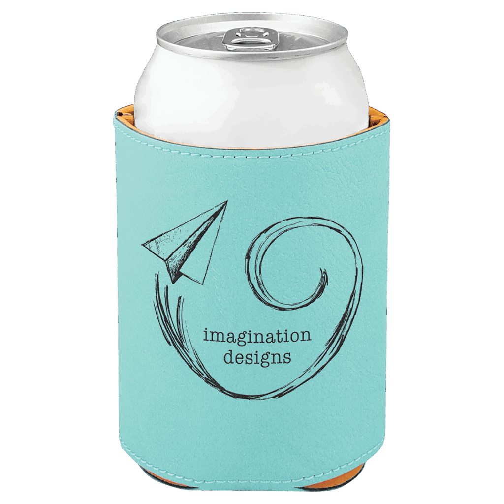 3 3/4" Teal Laserable Leatherette Beverage Holder