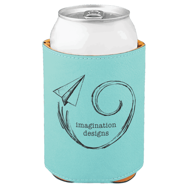3 3/4" Teal Laserable Leatherette Beverage Holder