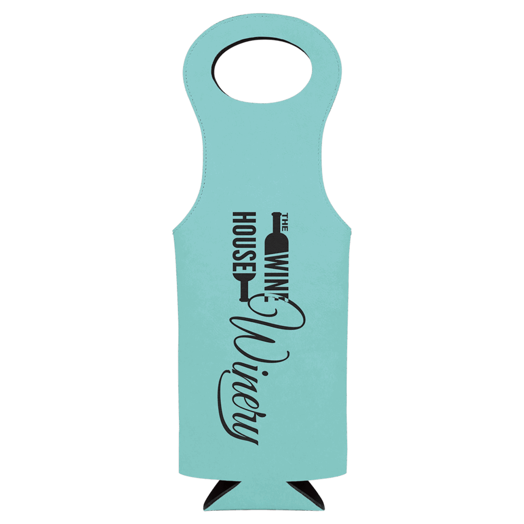 Teal Laserable Leatherette Wine Bag