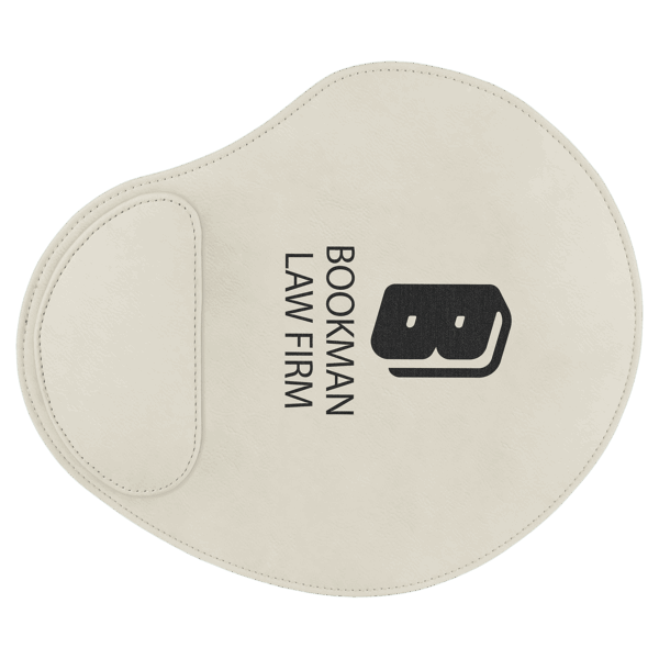 9" x 10 1/4" White Laserable Leatherette Mouse Pad