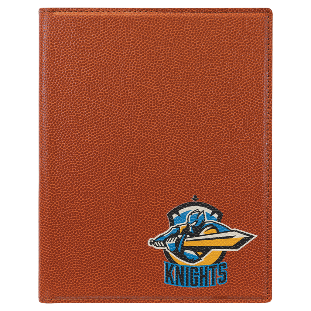 7" x 9" Basketball Laserable Leatherette Portfolio with Notepad