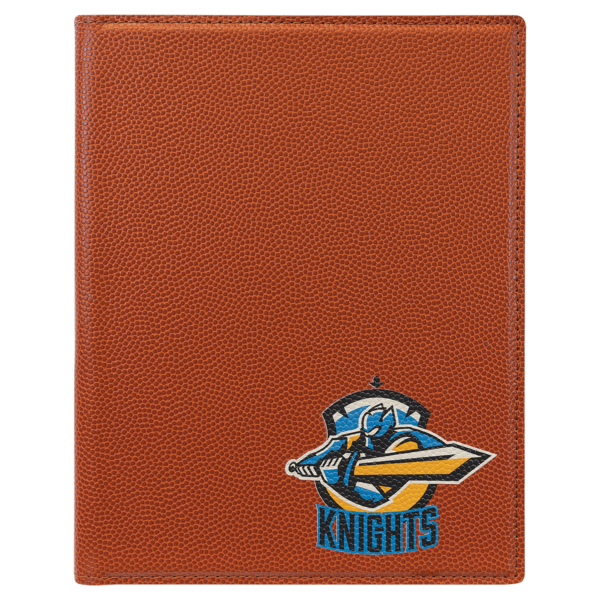 7" x 9" Basketball Laserable Leatherette Portfolio with Notepad