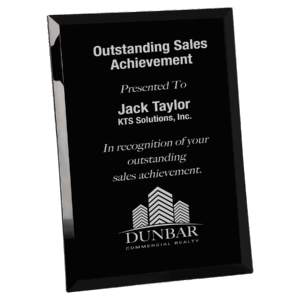 9" x 12" Black Glass Mirror Plaque