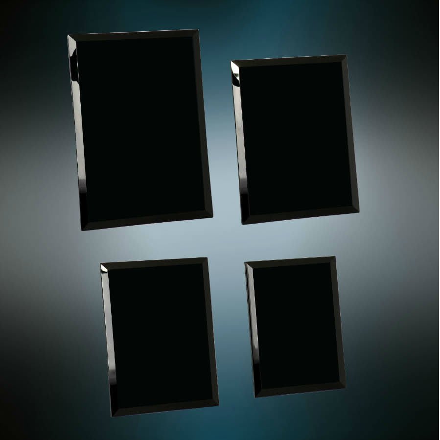 Black Mirror Glass Plaque Blank Sample Set