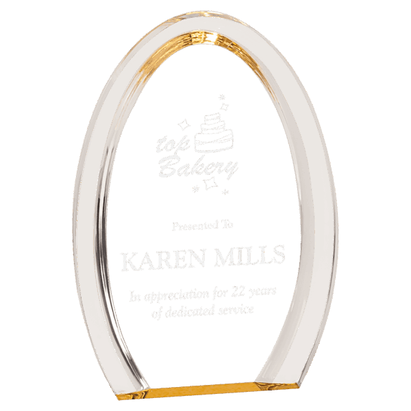 7" Gold Oval Halo Acrylic