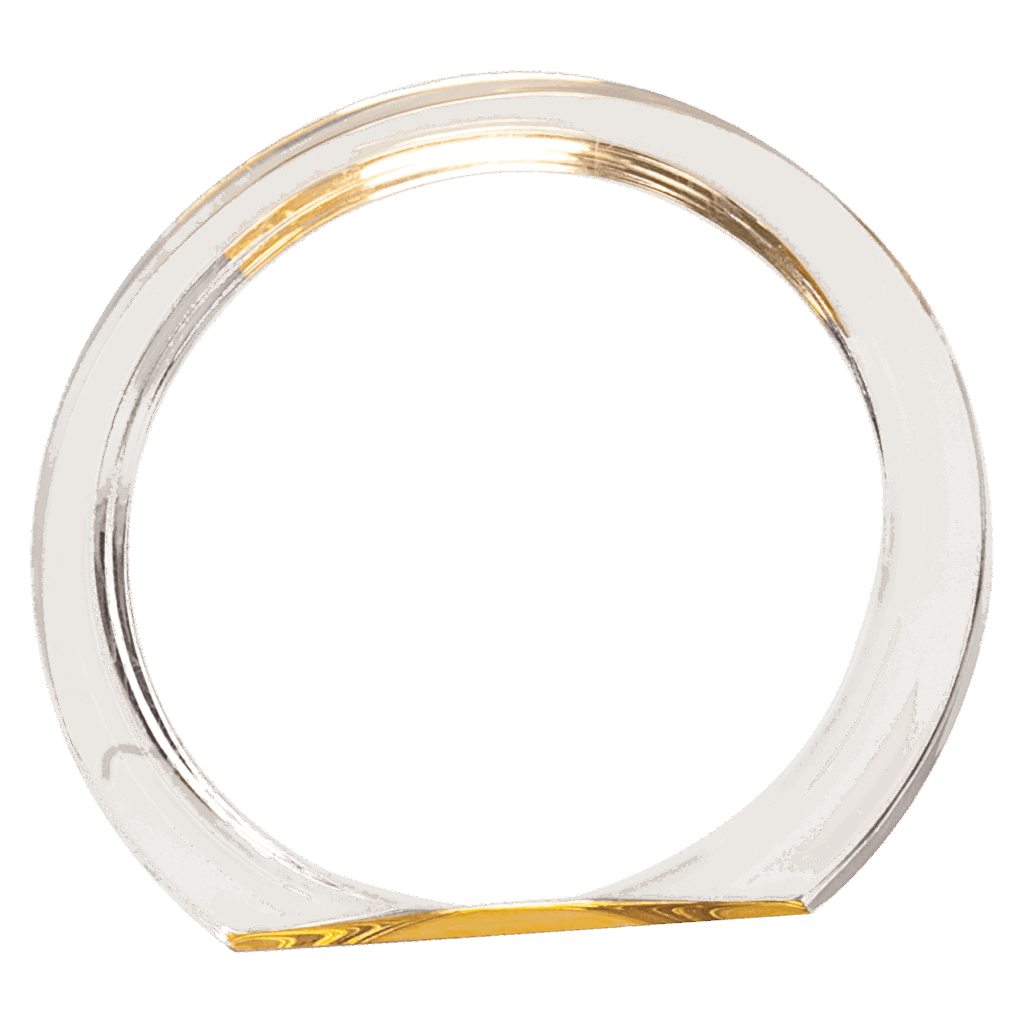 5 3/8" Gold Round Halo Acrylic