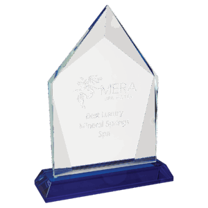7 3/4" Diamond Halo Glass with Blue Base