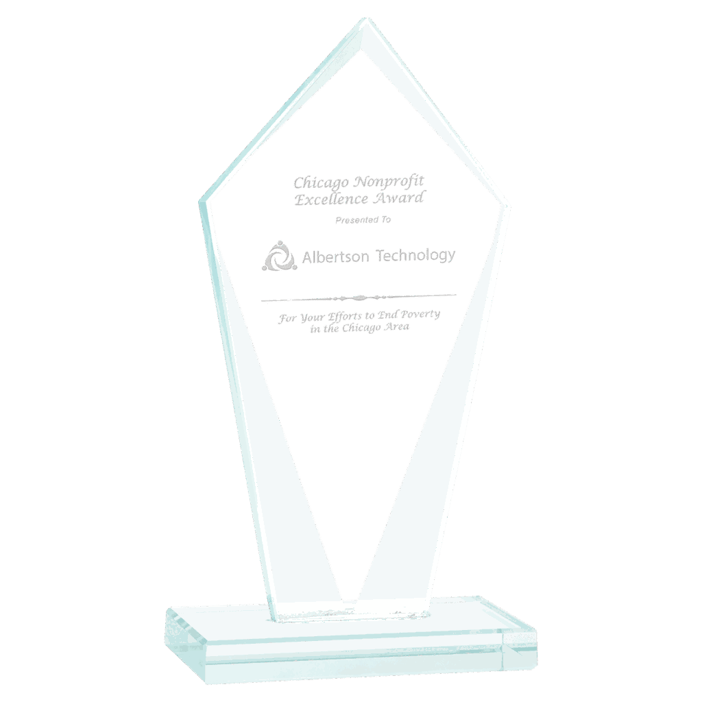 6 3/4" Diamond Jade Glass Award