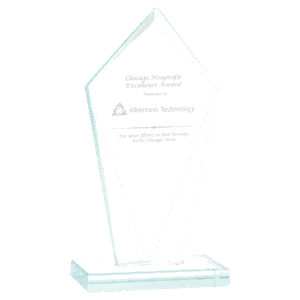6 3/4" Diamond Jade Glass Award