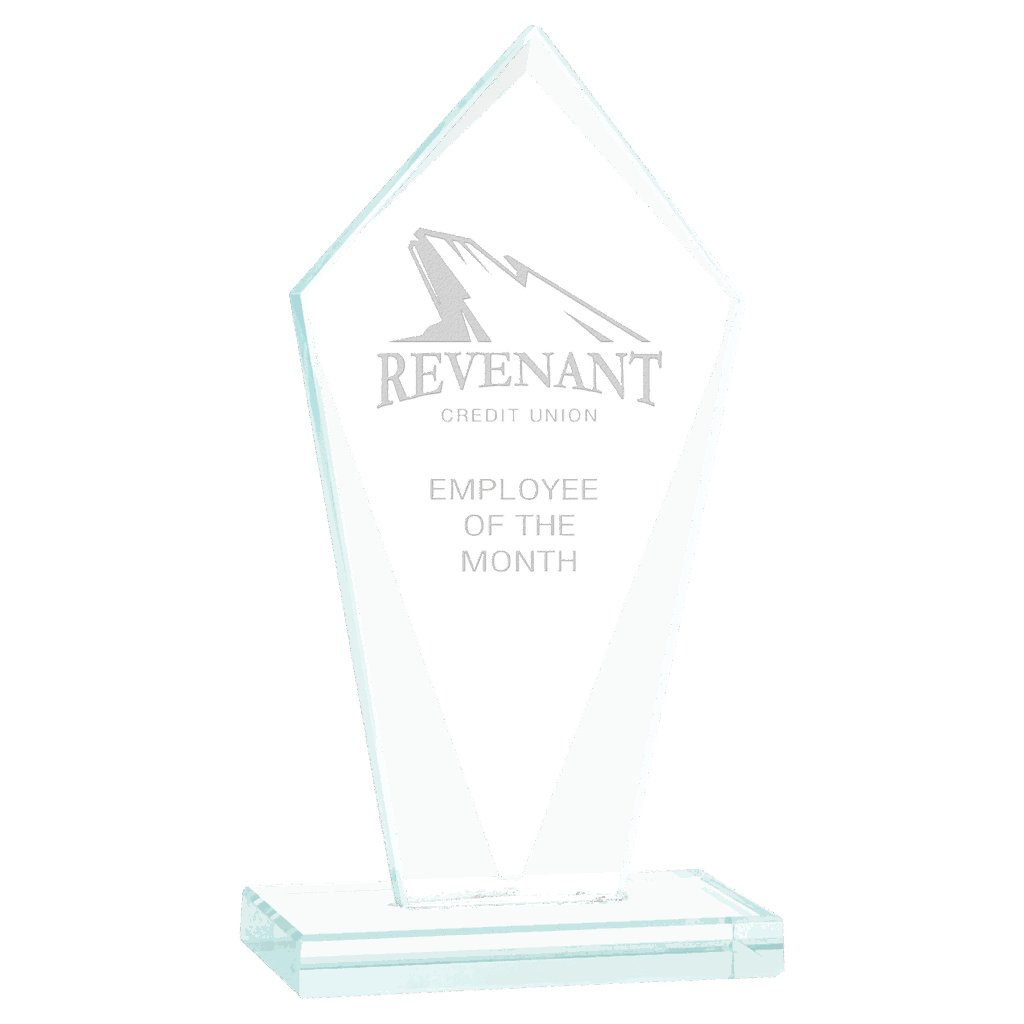 7 1/2" Diamond Jade Glass Award