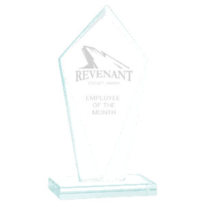 7 1/2" Diamond Jade Glass Award