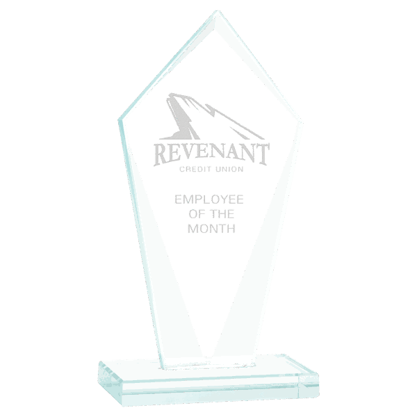 7 1/2" Diamond Jade Glass Award