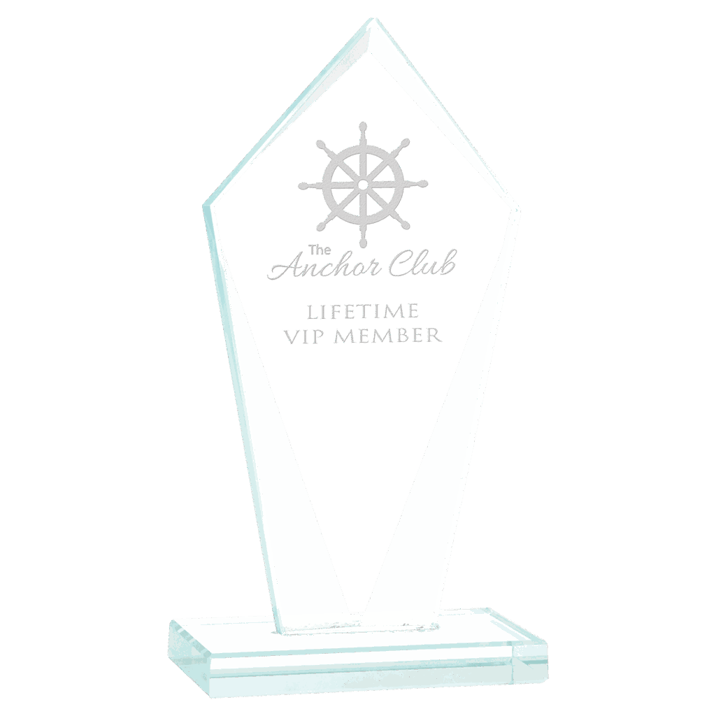 8 1/2" Diamond Jade Glass Award