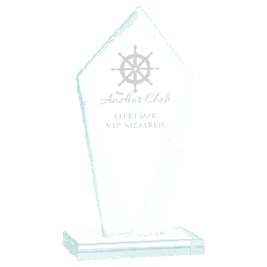 8 1/2" Diamond Jade Glass Award