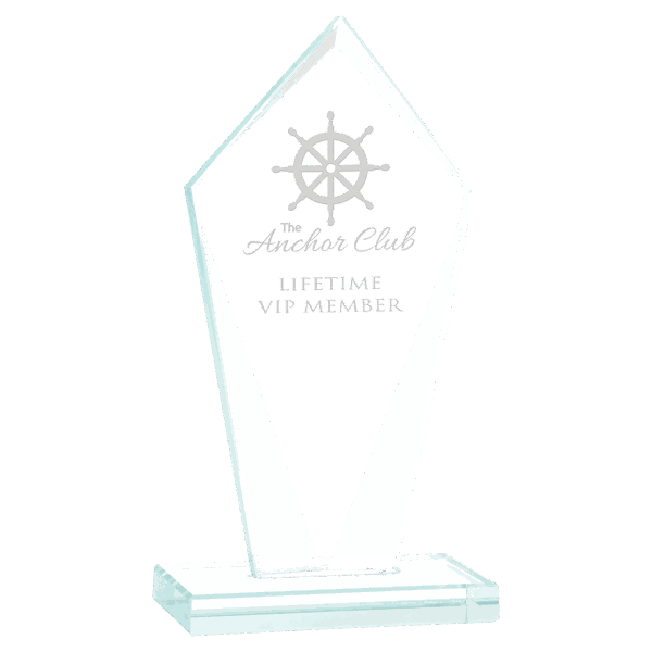 8 1/2" Diamond Jade Glass Award