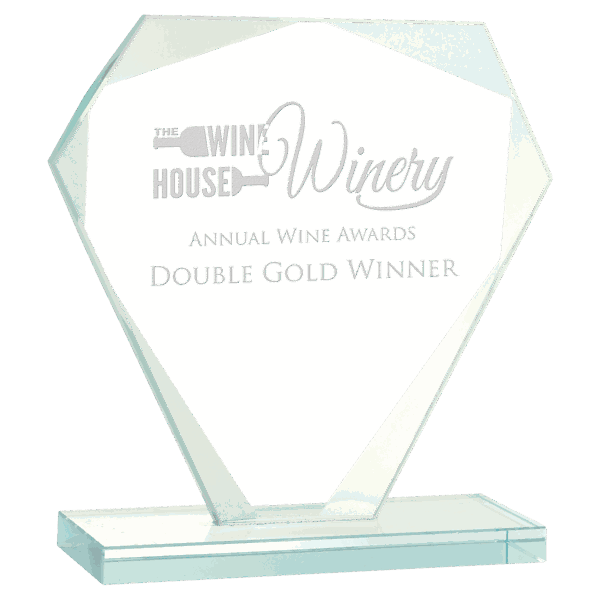 6 1/4" Cut Diamond Jade Glass Award