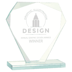 7" Cut Diamond Jade Glass Award