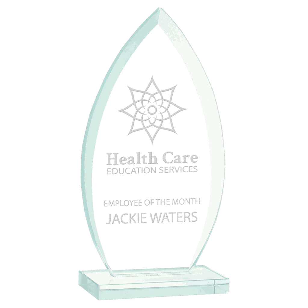 7" Oval Jade Glass Award