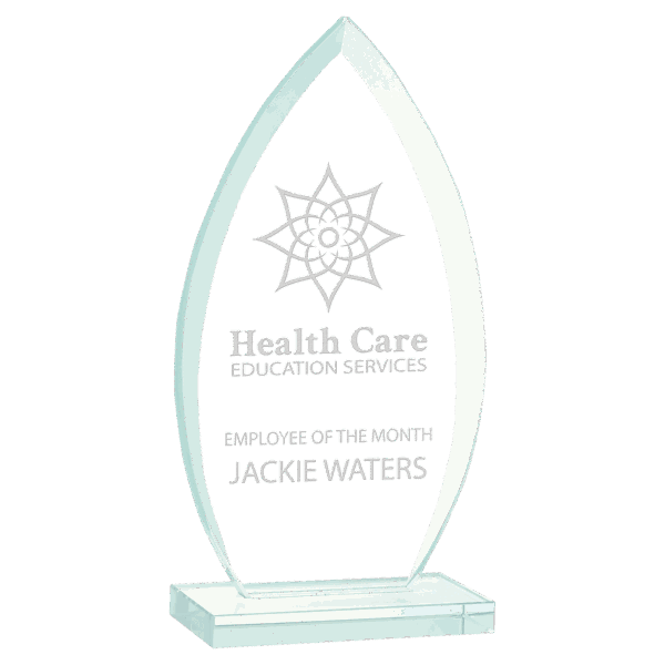 7" Oval Jade Glass Award