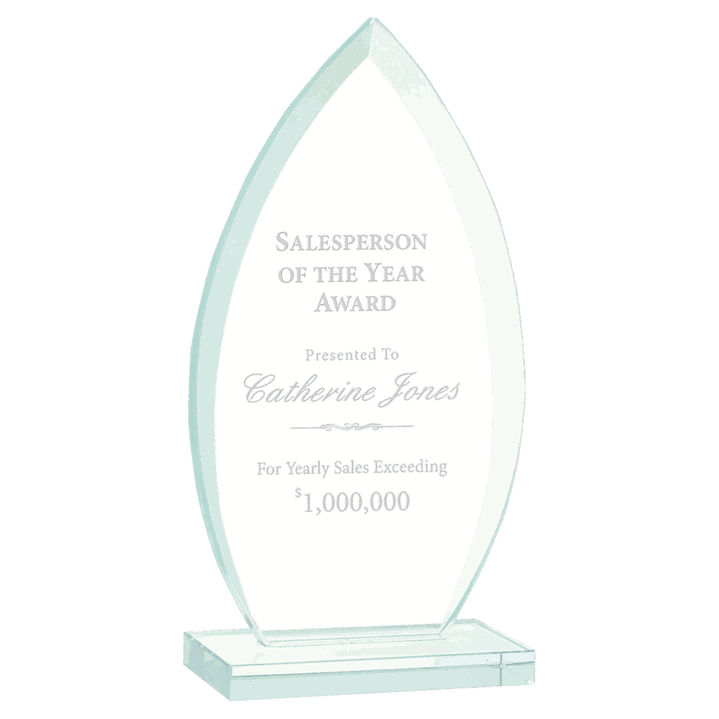 7 3/4" Oval Jade Glass Award