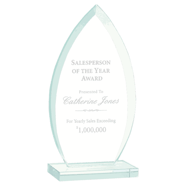 7 3/4" Oval Jade Glass Award