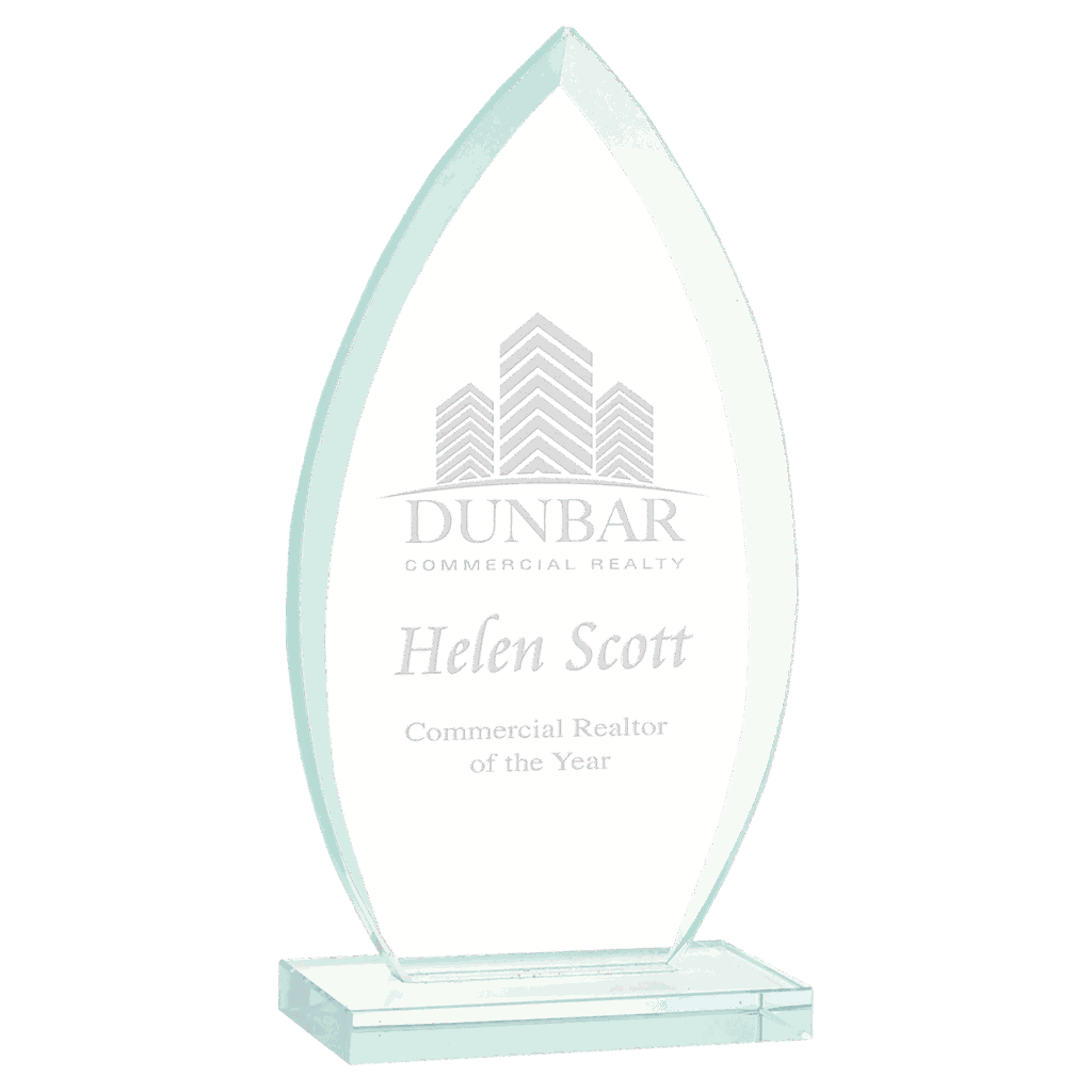8 3/4" Oval Jade Glass Award