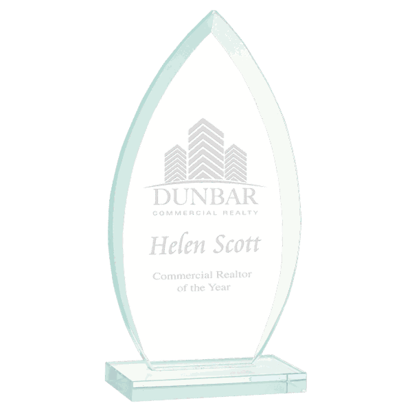 8 3/4" Oval Jade Glass Award