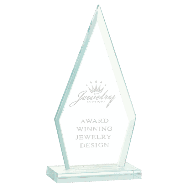 6 3/4" Triangle Jade Glass Award