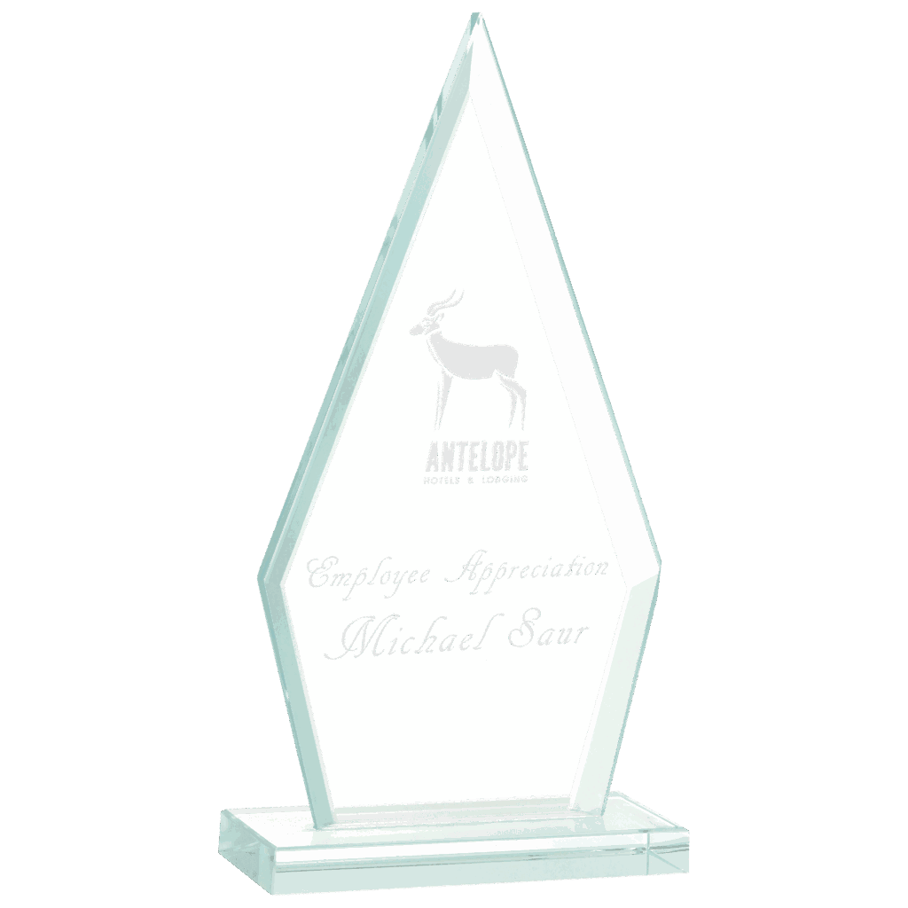7 1/2" Triangle Jade Glass Award