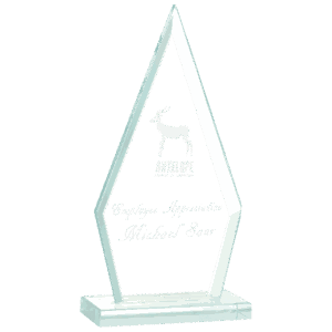 7 1/2" Triangle Jade Glass Award