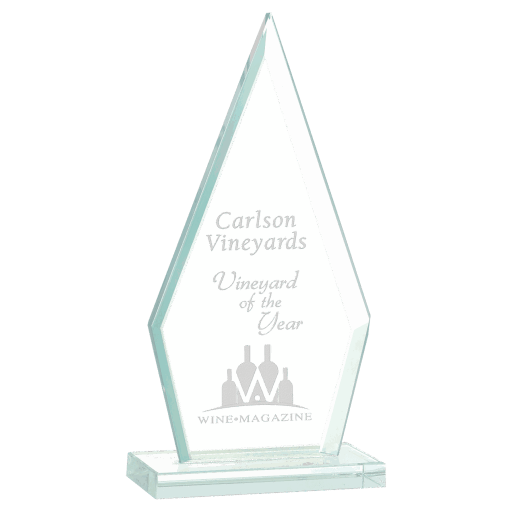 8 1/2" Triangle Jade Glass Award