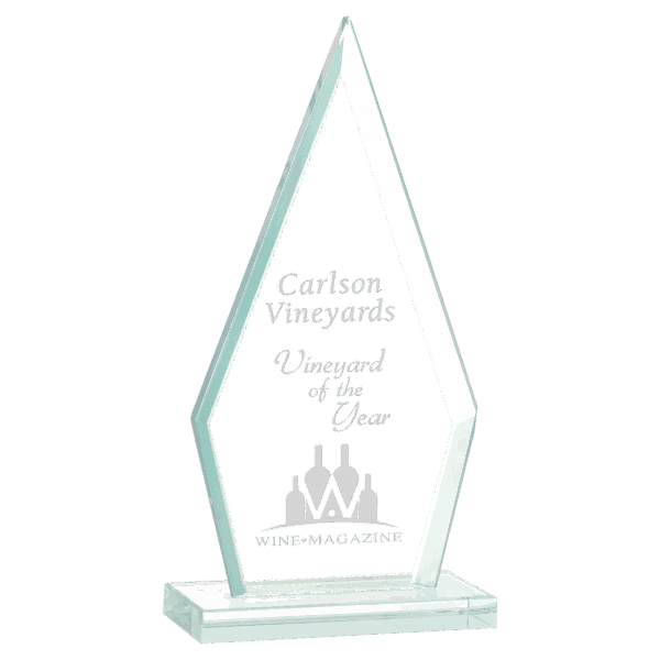 8 1/2" Triangle Jade Glass Award