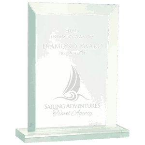 7 3/4" Rectangle Jade Glass Award