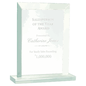 8 1/2" Rectangle Jade Glass Award