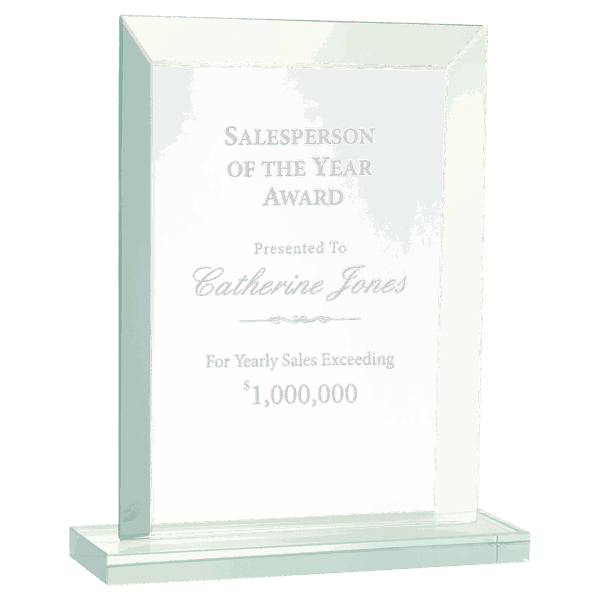 8 1/2" Rectangle Jade Glass Award