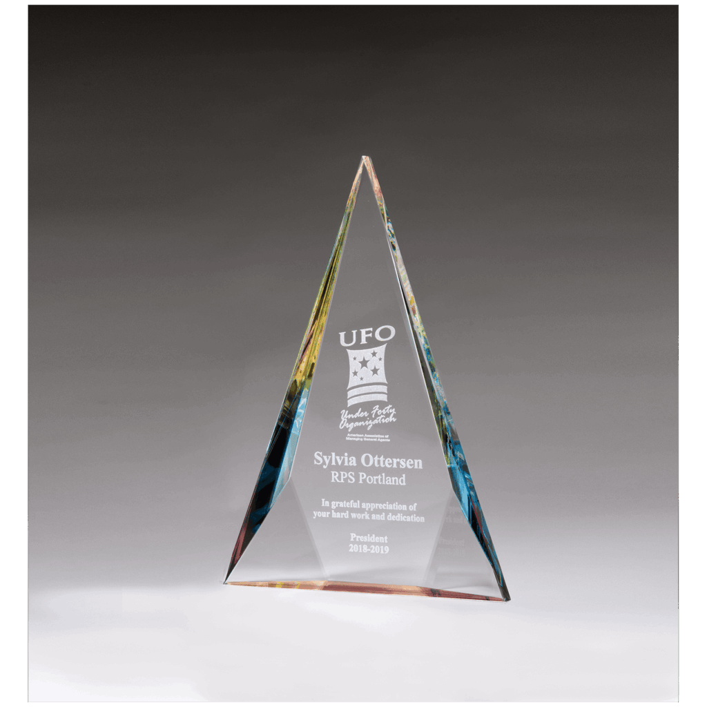 8 3/8" x 12" x 1 1/8" (Tapered) Diamond Series Crystal with Prism-Effect