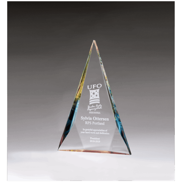 8 3/8" x 12" x 1 1/8" (Tapered) Diamond Series Crystal with Prism-Effect