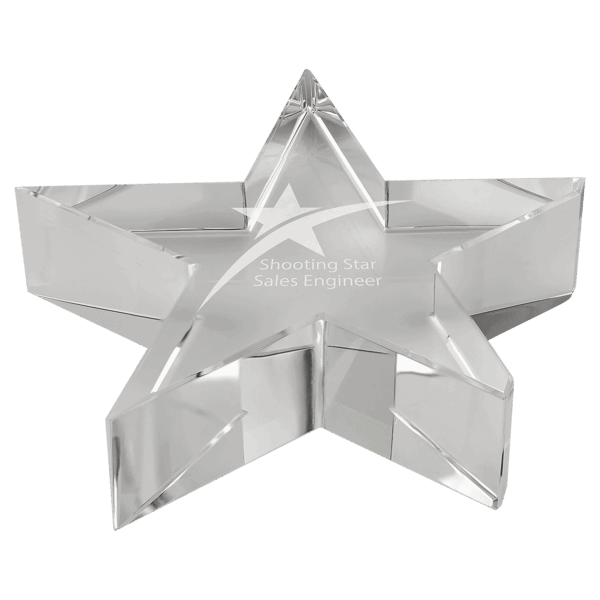4 1/8" x 7/8" Thick Crystal Star Paperweight