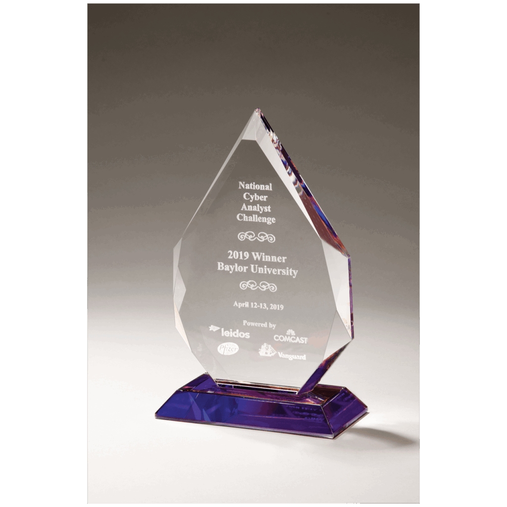 5" x 7 5/8" Flame Series Crystal with Prism-Effect Base